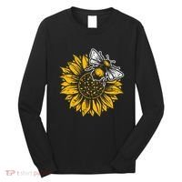 Bumblebee Sunflower Springtime Save The Bees Honeybee Long Sleeve Shirt thumb 0