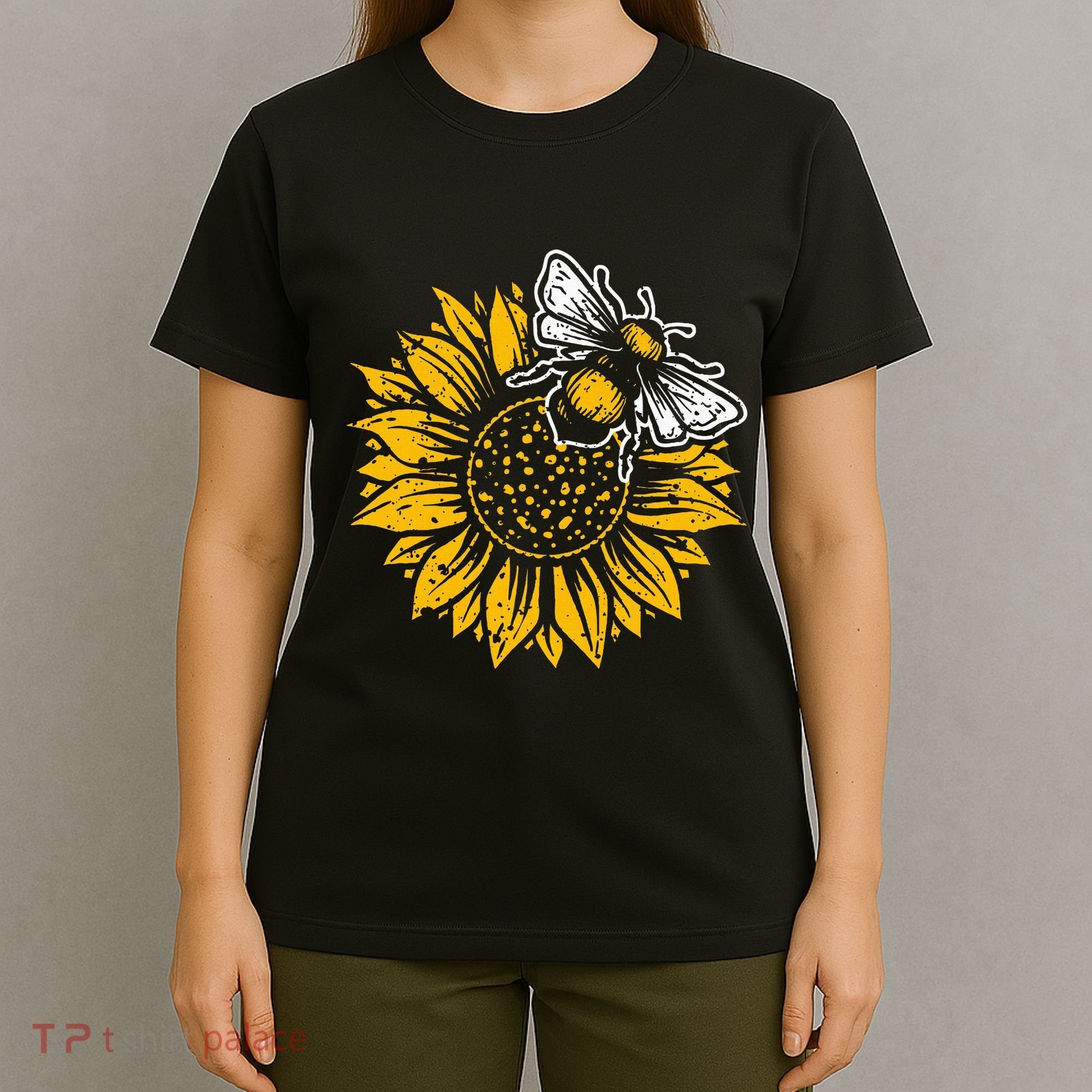 Bumblebee Sunflower Springtime Save The Bees Honeybee T-Shirt