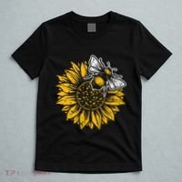 Bumblebee Sunflower Springtime Save The Bees Honeybee T-Shirt thumb 5