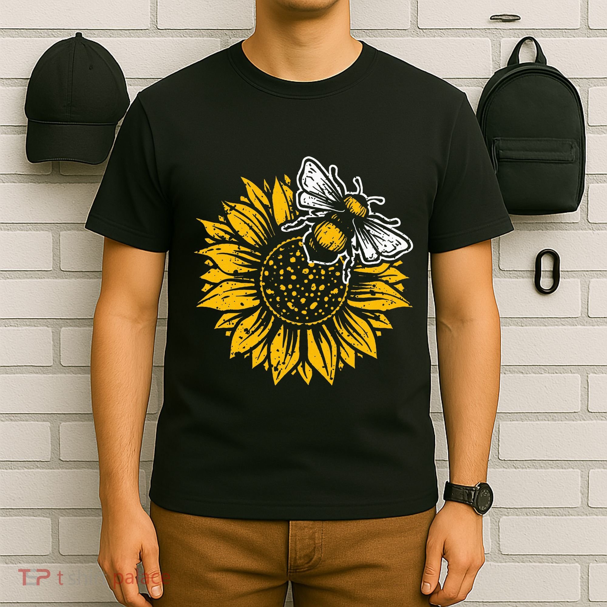 Bumblebee Sunflower Springtime Save The Bees Honeybee T-Shirt
