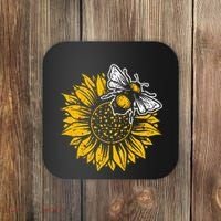 Bumblebee Sunflower Springtime Save The Bees Honeybee Coaster thumb 0