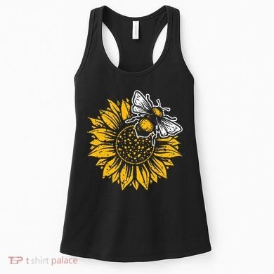 Bumblebee Sunflower Springtime Save The Bees Honeybee Women's Tank Top
