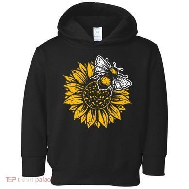 Bumblebee Sunflower Springtime Save The Bees Honeybee Toddler Hoodie