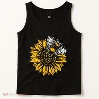 Bumblebee Sunflower Springtime Save The Bees Honeybee Tank Top thumb 2