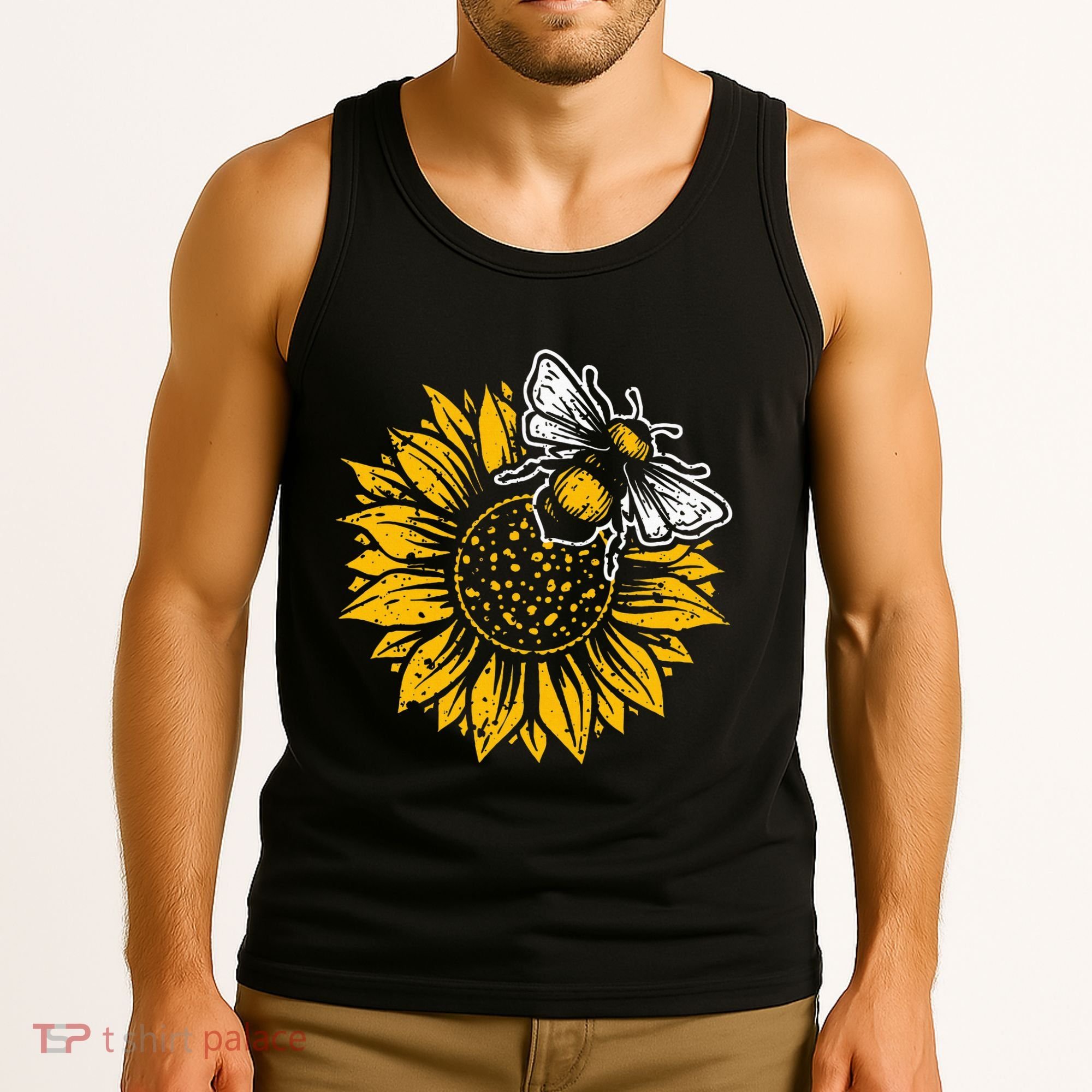 Bumblebee Sunflower Springtime Save The Bees Honeybee Tank Top