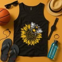 Bumblebee Sunflower Springtime Save The Bees Honeybee Tank Top thumb 4