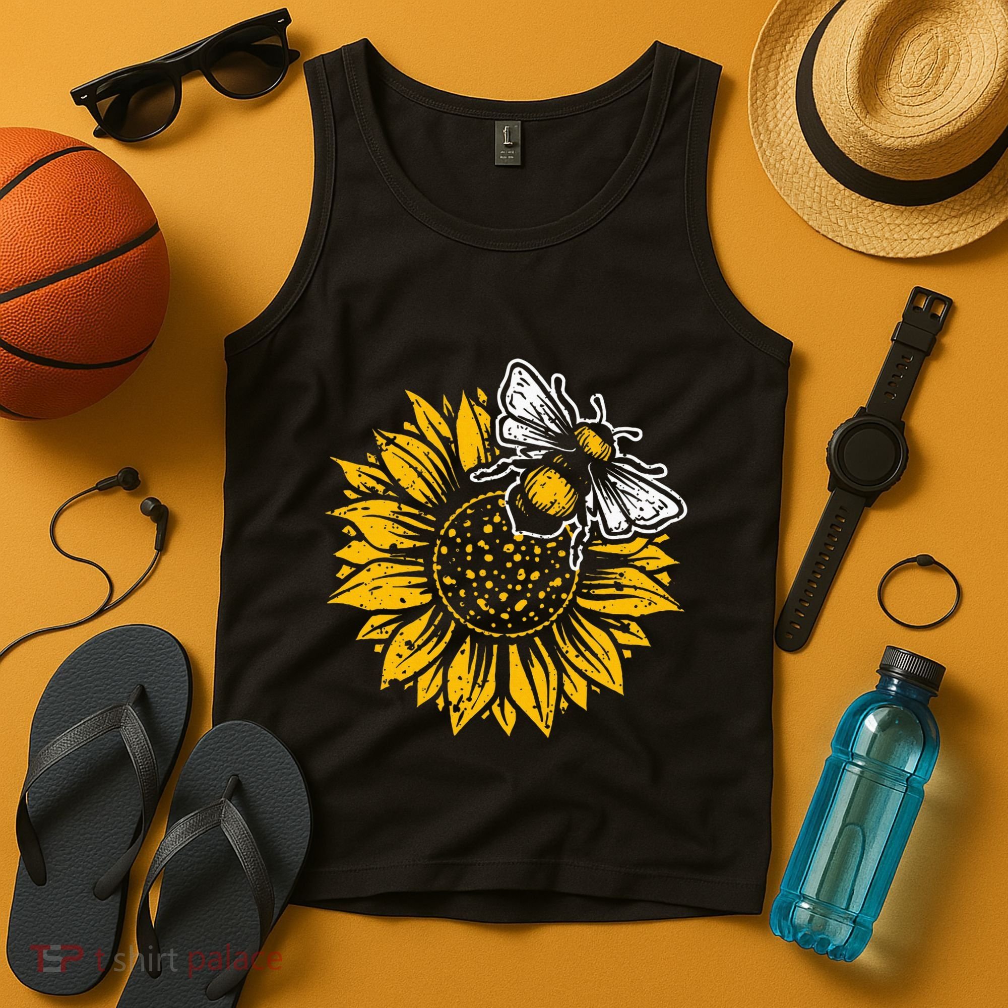 Bumblebee Sunflower Springtime Save The Bees Honeybee Tank Top