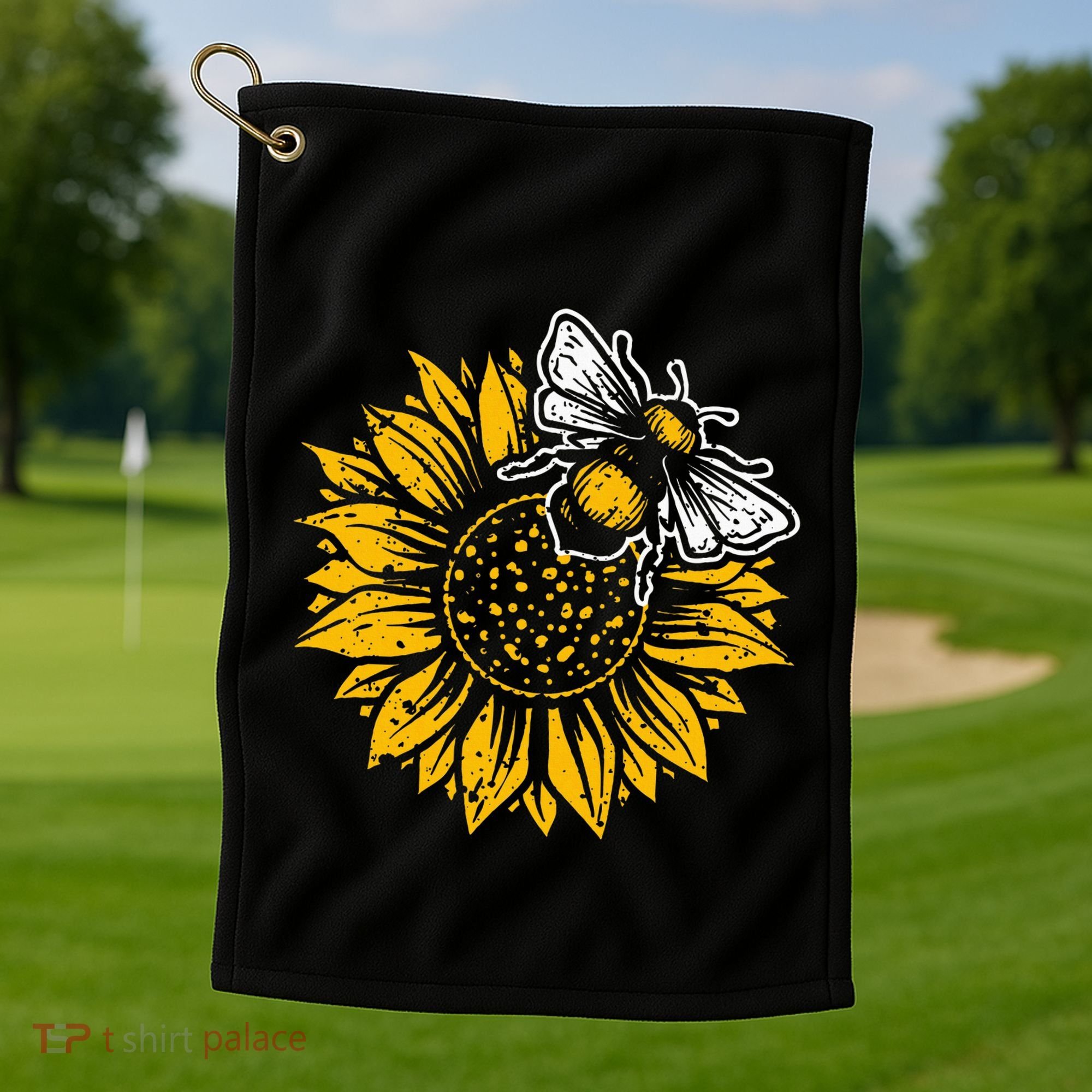 Bumblebee Sunflower Springtime Save The Bees Honeybee Golf Towel