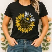 Bumblebee Sunflower Springtime Save The Bees Honeybee Women's T-Shirt thumb 2