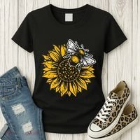 Bumblebee Sunflower Springtime Save The Bees Honeybee Women's T-Shirt thumb 3