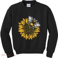 Bumblebee Sunflower Springtime Save The Bees Honeybee Kids Sweatshirt thumb 0