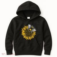 Bumblebee Sunflower Springtime Save The Bees Honeybee Kids Hoodie thumb 0