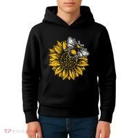 Bumblebee Sunflower Springtime Save The Bees Honeybee Kids Hoodie thumb 4