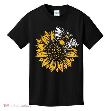Bumblebee Sunflower Springtime Save The Bees Honeybee Kids T-Shirt