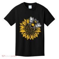 Bumblebee Sunflower Springtime Save The Bees Honeybee Kids T-Shirt thumb 0