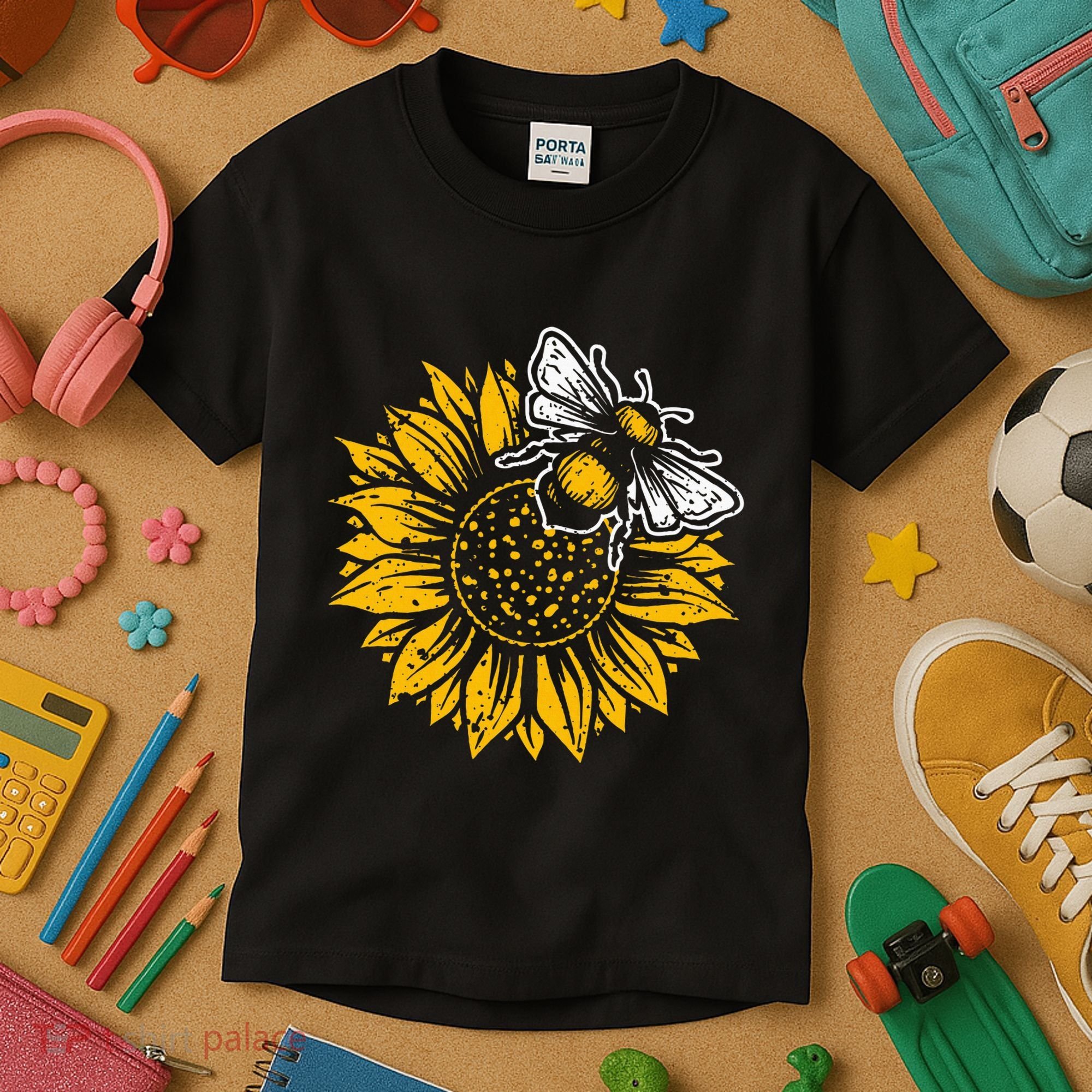 Bumblebee Sunflower Springtime Save The Bees Honeybee Kids T-Shirt