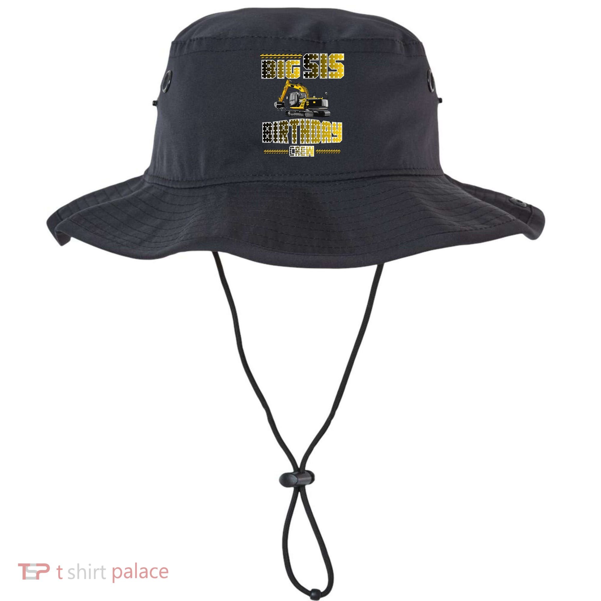Big Sis Sister Birthday Crew Party Excavator Bucket Hat