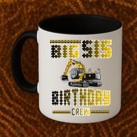 Big Sis Sister Birthday Crew Party Excavator Coffee Mug thumb 2