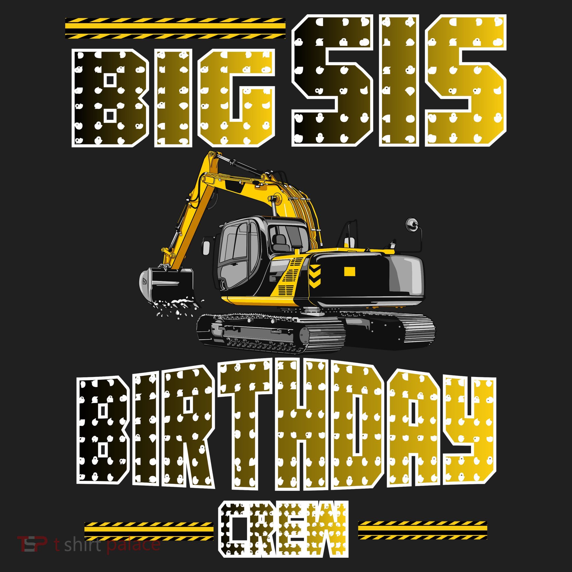 Big Sis Sister Birthday Crew Party Excavator Beanie