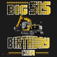Big Sis Sister Birthday Crew Party Excavator Women's Hoodie thumb 2