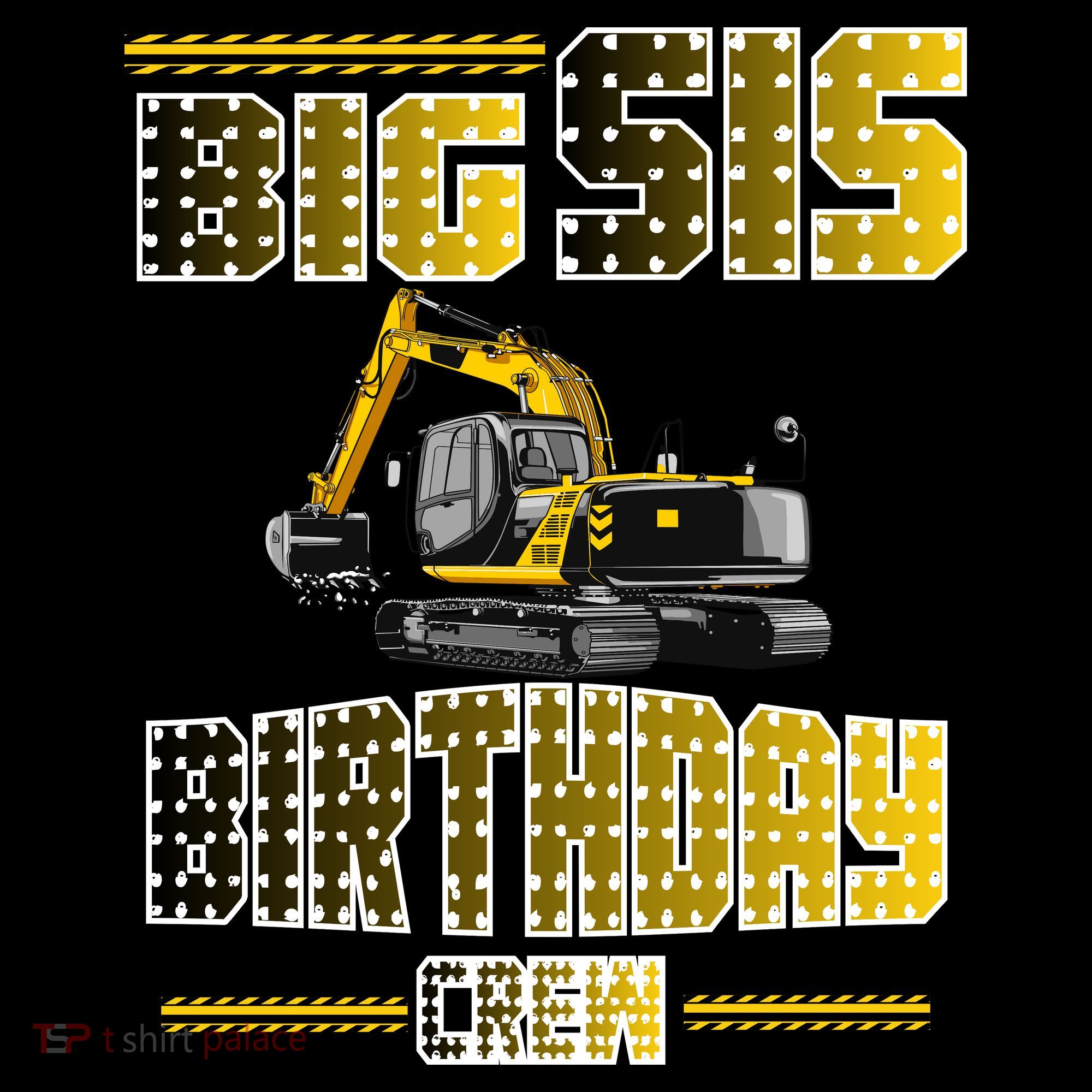 Big Sis Sister Birthday Crew Party Excavator Women's Hoodie