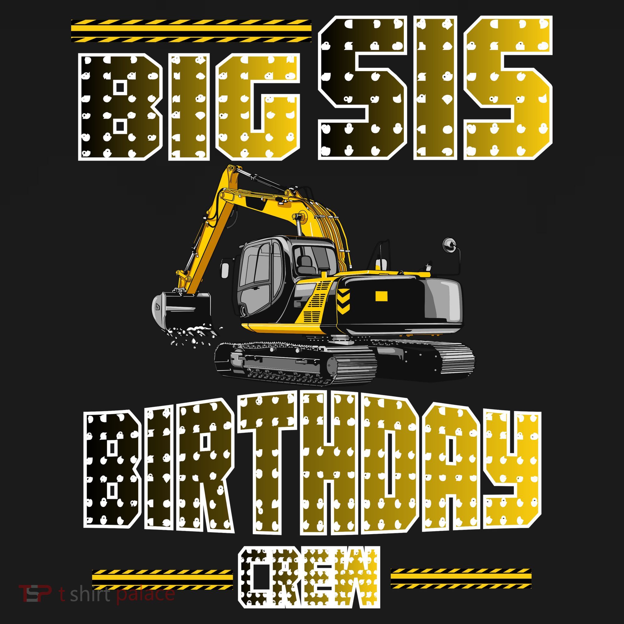 Big Sis Sister Birthday Crew Party Excavator Visor
