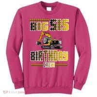 Big Sis Sister Birthday Crew Party Excavator Sweatshirt thumb 0