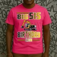 Big Sis Sister Birthday Crew Party Excavator T-Shirt thumb 3