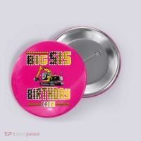 Big Sis Sister Birthday Crew Party Excavator Button thumb 0