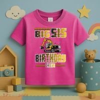 Big Sis Sister Birthday Crew Party Excavator Toddler T-Shirt thumb 3