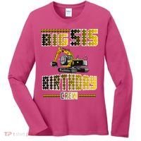 Big Sis Sister Birthday Crew Party Excavator Women's Long Sleeve Shirt thumb 0