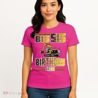 Big Sis Sister Birthday Crew Party Excavator Women's T-Shirt thumb 4