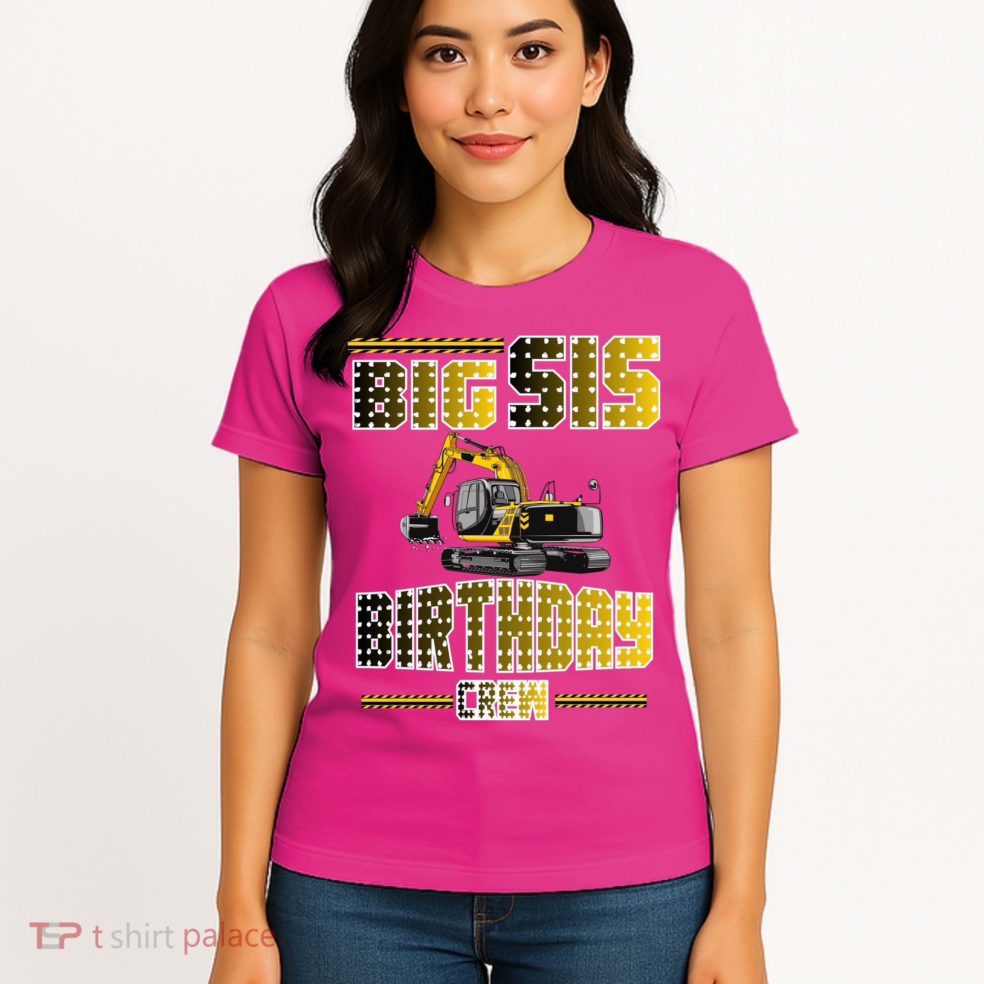 Big Sis Sister Birthday Crew Party Excavator Women's T-Shirt