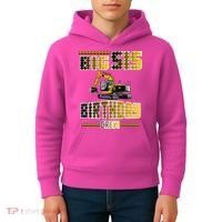 Big Sis Sister Birthday Crew Party Excavator Kids Hoodie thumb 4