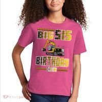 Big Sis Sister Birthday Crew Party Excavator Kids T-Shirt thumb 2