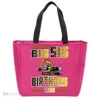 Big Sis Sister Birthday Crew Party Excavator Tote Bag thumb 0
