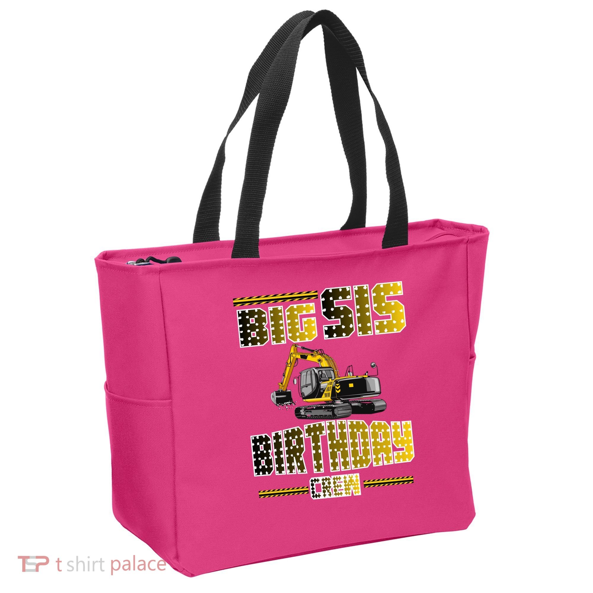 Big Sis Sister Birthday Crew Party Excavator Tote Bag