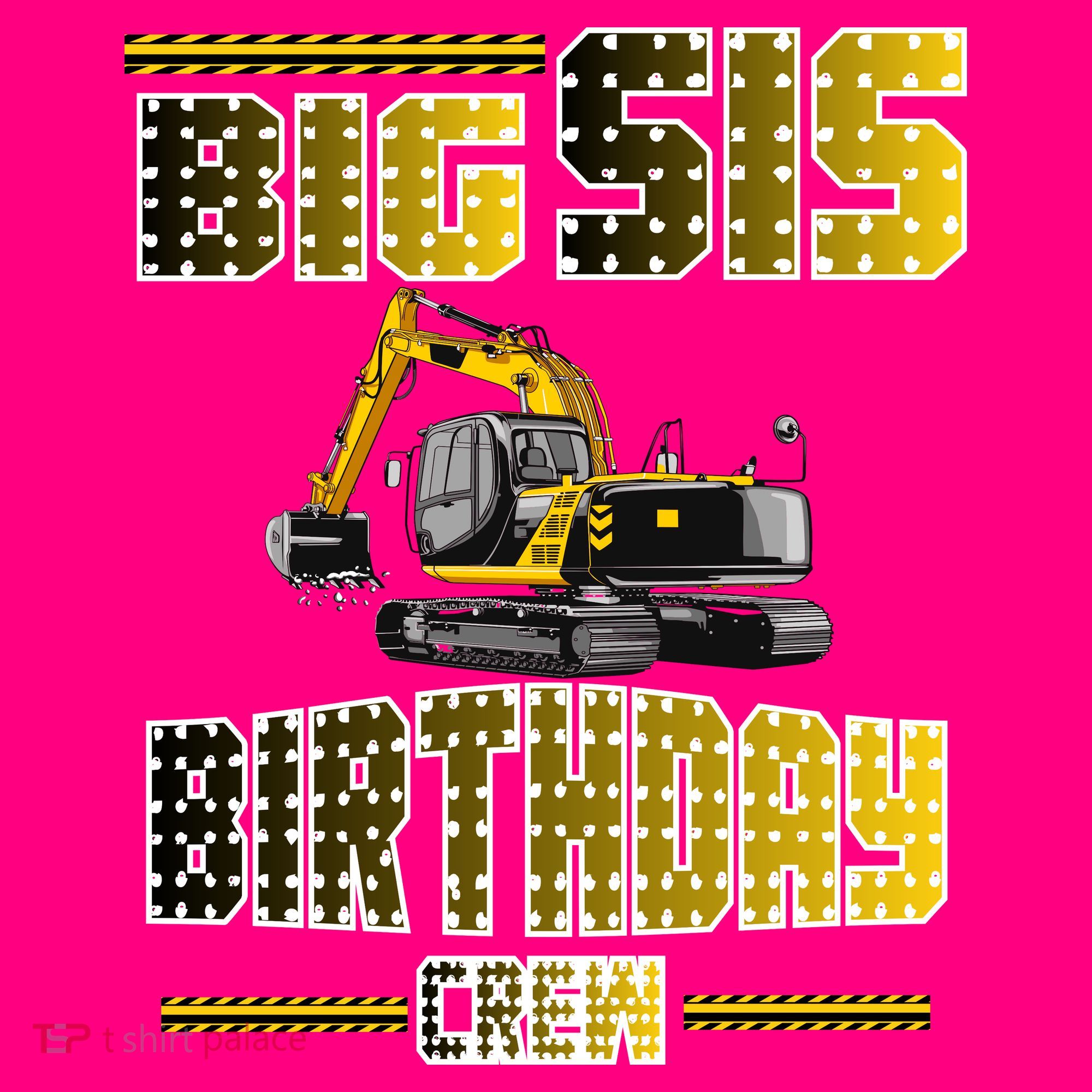 Big Sis Sister Birthday Crew Party Excavator Tote Bag