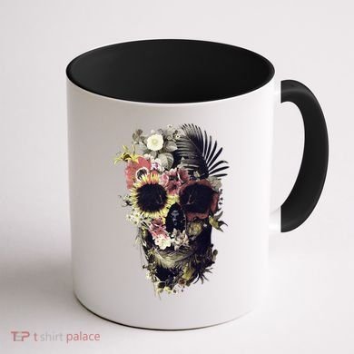 Bloom Skull Sunflower Coffee Mug back