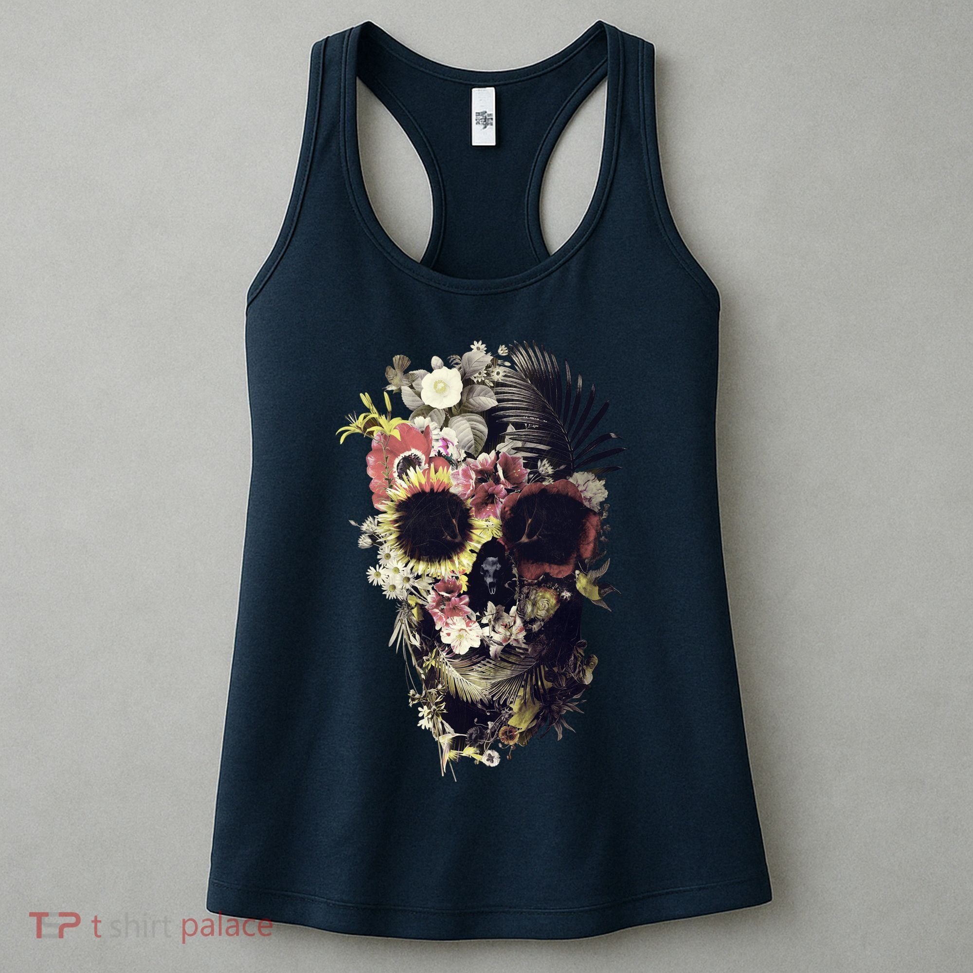Bloom Skull Sunflower Women's Tank Top