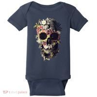 Bloom Skull Sunflower Baby Bodysuit thumb 0