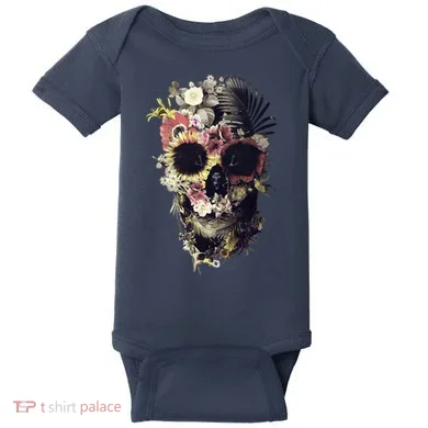 Bloom Skull Sunflower Baby Bodysuit