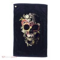 Bloom Skull Sunflower Golf Towel thumb 0