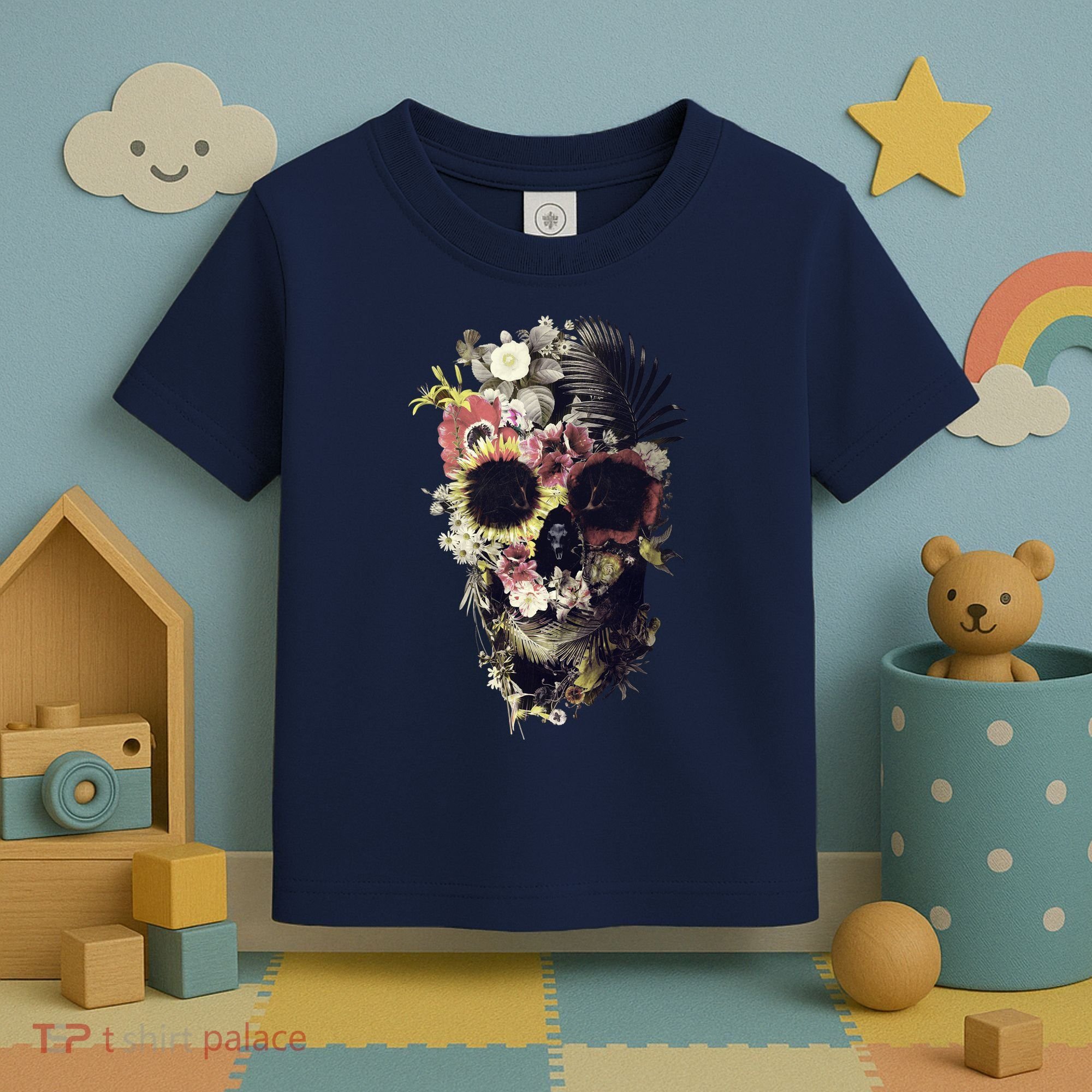 Bloom Skull Sunflower Toddler T-Shirt
