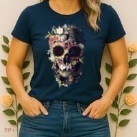 Bloom Skull Sunflower Women's T-Shirt thumb 2