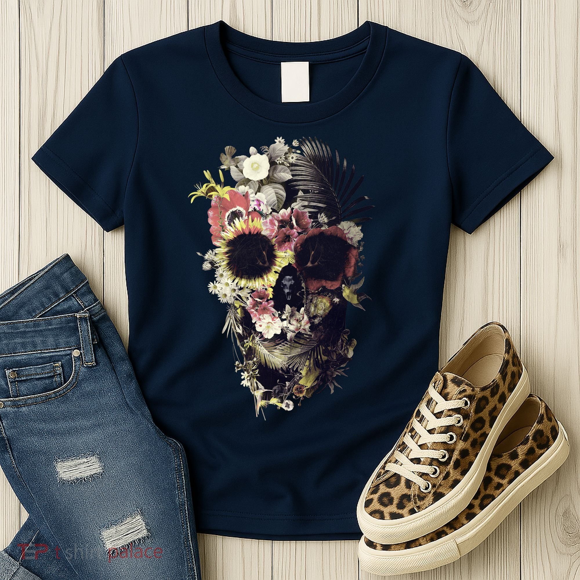 Bloom Skull Sunflower Women's T-Shirt