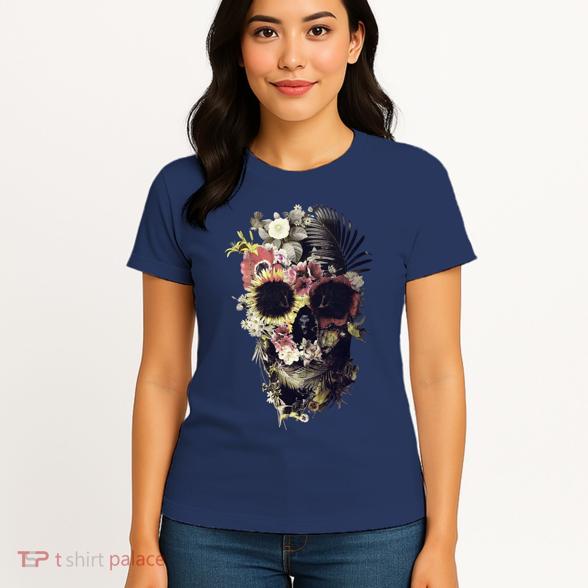 Bloom Skull Sunflower Women's T-Shirt