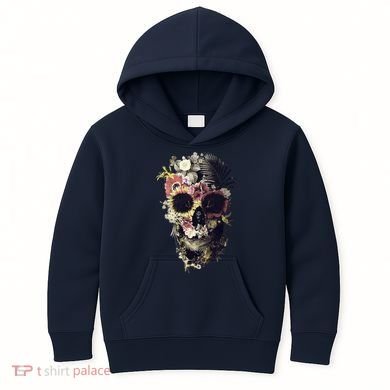 Bloom Skull Sunflower Kids Hoodie