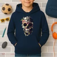 Bloom Skull Sunflower Kids Hoodie thumb 2