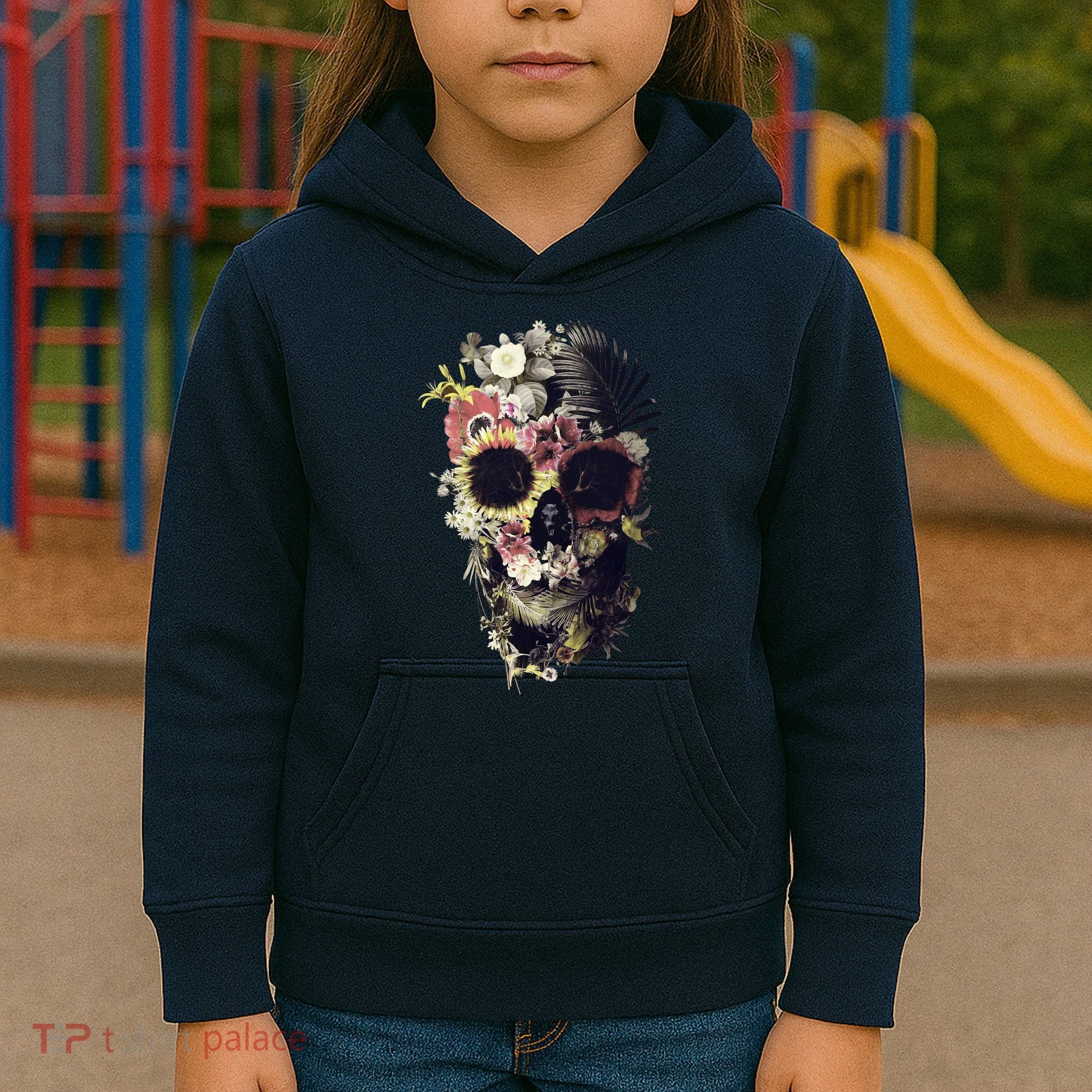 Bloom Skull Sunflower Kids Hoodie